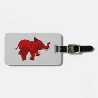 Étiquette À Bagage Étiquette rouge de bagage d'éléphant