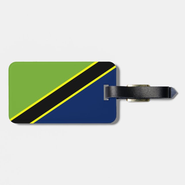 Étiquette À Bagage Étiquette tanzanienne de bagage de drapeau (Dos horizontal)