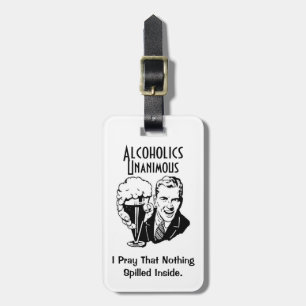 Étiquette À Bagage Étiquette unanime de bagage d'alcooliques