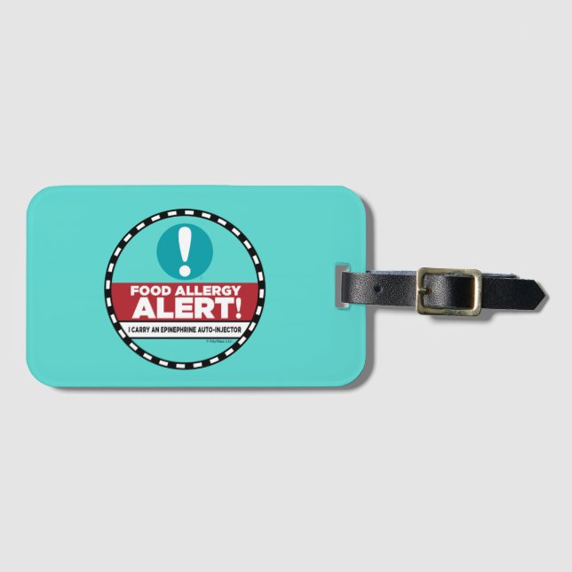 Étiquette À Bagage Étiquette vigilante d'allergie alimentaire (Devant Horizontal)
