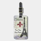 Étiquette vintage de bagage de regard de Tour