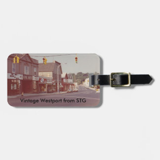 Étiquette À Bagage Étiquette vintage de bagage de Westport - théâtre