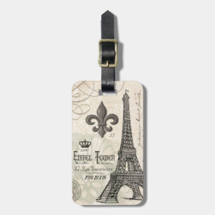 Étiquette À Bagage étiquette vintage moderne de bagage de Tour Eiffel