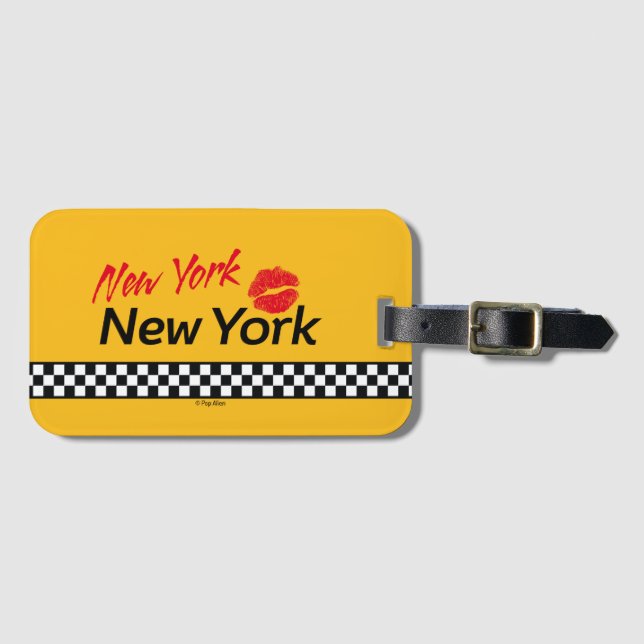 Étiquette À Bagage Étiquettes à bagages Taxi NY & Red Kiss (Devant Horizontal)