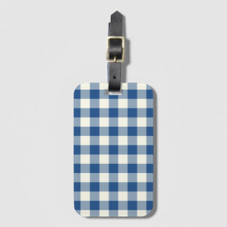 Étiquette À Bagage Étiquettes bleus classiques de bagages de guingan