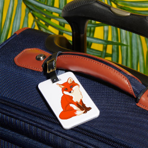 Étiquette À Bagage Étiquettes de bagages de renard mignon assis