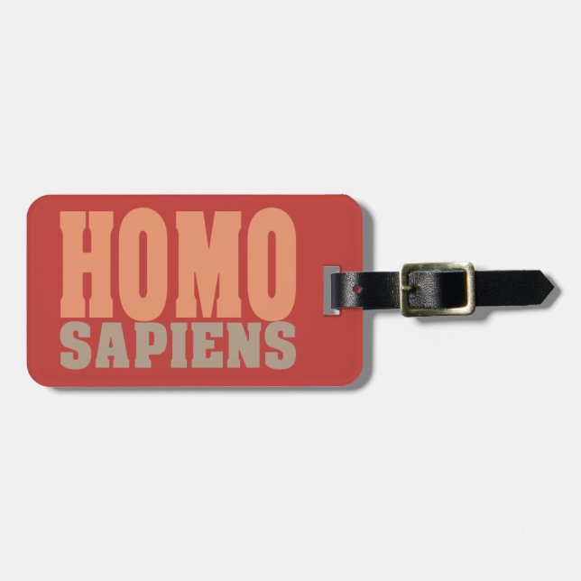 Étiquette À Bagage étiquettes de bagages personnalisées HOMOS SAPIENS (Devant horizontal)
