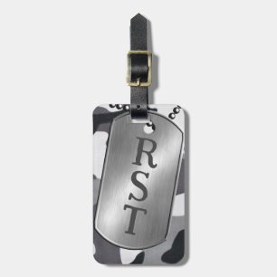 Étiquette À Bagage Étiquettes de monogramme personnalisées Camouflage