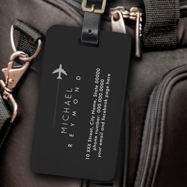 Étiquette À Bagage Étiquettes de valise de voyage avec nom (Créateur téléchargé)