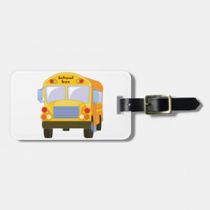 Étiquette À Bagage Étiquettes jaunes de bagage d'autobus scolaire