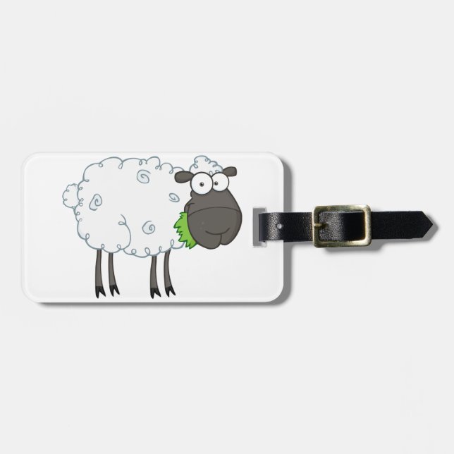 Étiquette À Bagage Étiquettes laineuses de bagage de moutons (Devant horizontal)