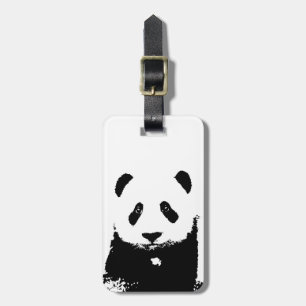 Étiquette À Bagage Étiquettes noires et blanches de bagage de panda