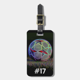 Étiquette À Bagage Étoiles de football Ball Graphic, Bag Tag