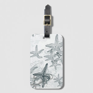 Étiquette À Bagage Étoiles de mer sur le motif de mer