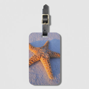 Étiquette À Bagage Étoiles de mer sur le sable blanc