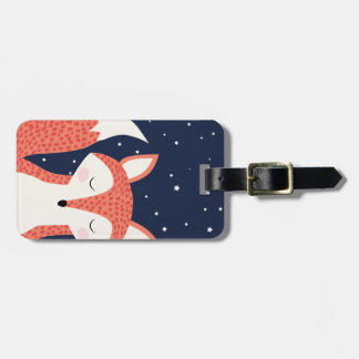 Étiquette À Bagage Étoiles de nuit de renard de sommeil