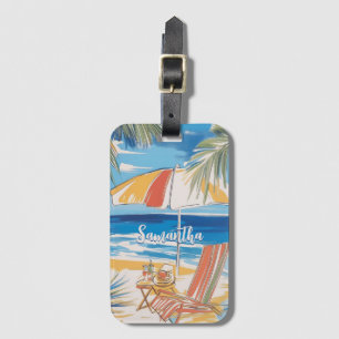 Étiquette À Bagage Évasion de plage tropicale - Été personnalisé