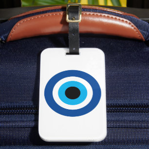 Étiquette À Bagage Evil bleu Mati chance et symbole de protection Voy