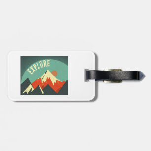 Étiquette À Bagage Explorez les montagnes