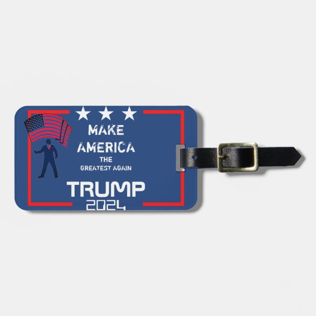 Étiquette À Bagage Faire de l'Amérique le plus grand Trump 2024 (Devant horizontal)