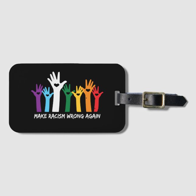 Étiquette À Bagage Faire du racisme de mauvaises mains de coeur (Devant Horizontal)