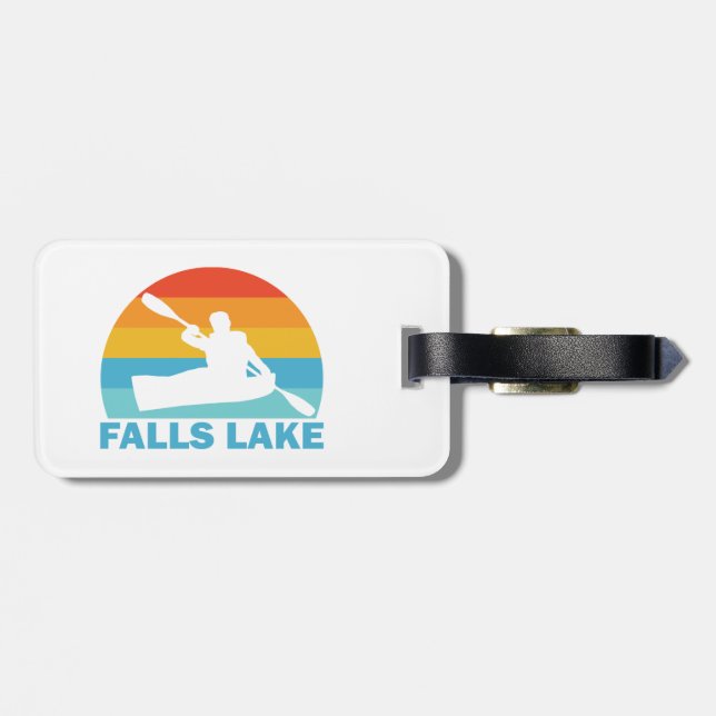 Étiquette À Bagage Falls Lake Caroline du Nord Kayak (Dos horizontal)