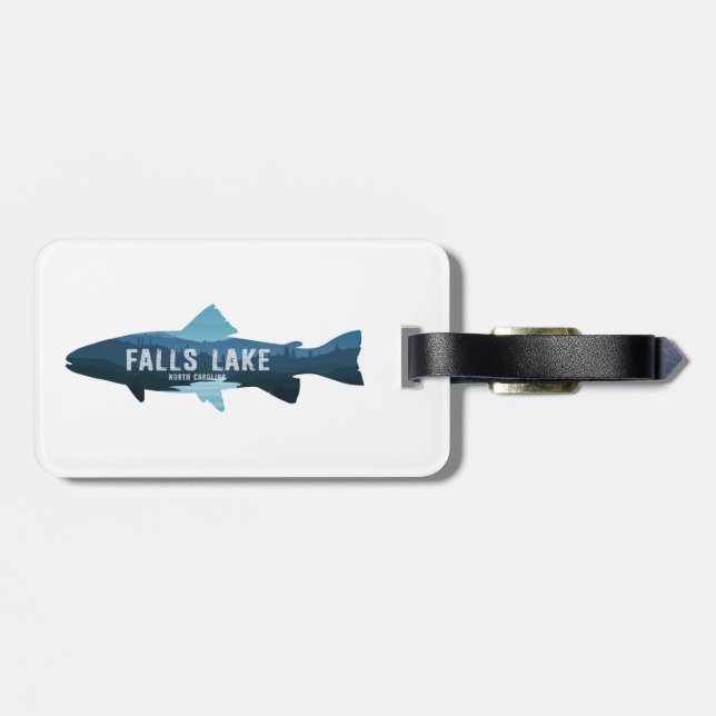 Étiquette À Bagage Falls Lake North Carolina Fish (Dos horizontal)