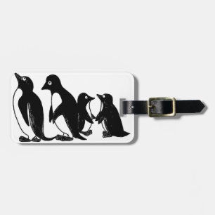 Étiquette À Bagage Famille de pingouin