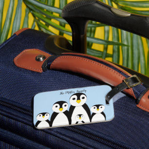 Étiquette À Bagage Famille Pingouin mignonne