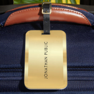 Étiquette À Bagage Faux Gold Glamor tendance Modèle moderne élégant 