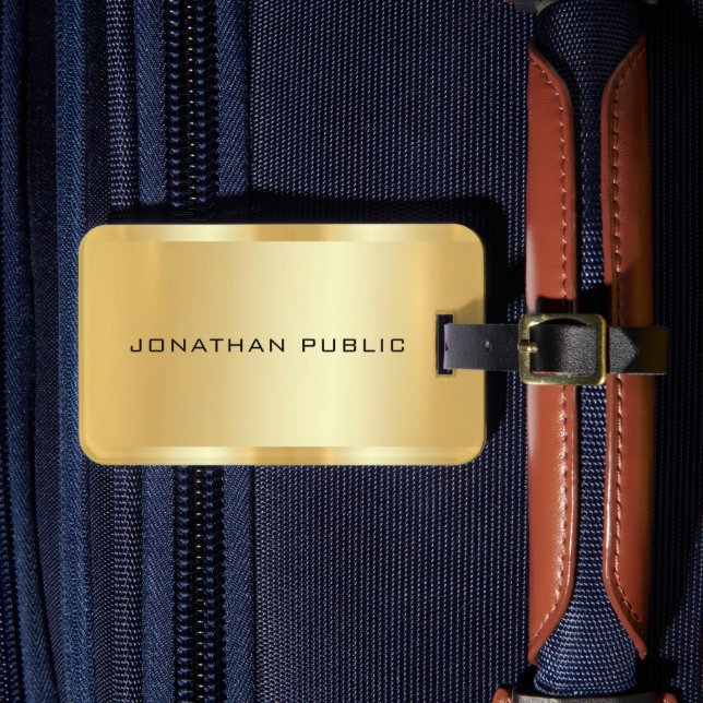 Étiquette À Bagage Faux Gold Modern Elegant Glam Modèle tendance (Insitu Rectoal 4)