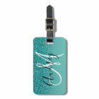 Faux Turquoise Parties scintillant Ombre Monogramm
