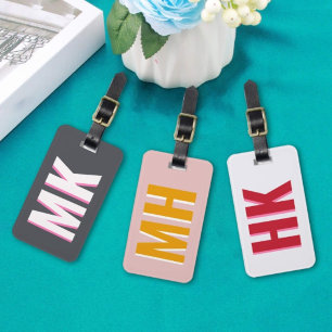 Étiquette À Bagage Faveur de demoiselle d'honneur Monogramme ombre bl