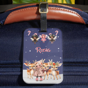 Étiquette À Bagage Fées de Sucre de canne de Noël pour filles de renn