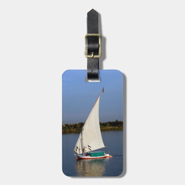Étiquette À Bagage Felucca le long du Nil - Assouan, Egypte (Devant Vertical)