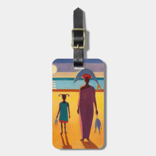Étiquette À Bagage Femme aux poissons