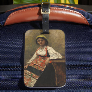 Étiquette À Bagage Femme italienne (La Morieri) par Corot
