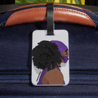 Étiquette À Bagage Femme noire esthétique cheveux naturels