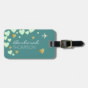 Étiquette À Bagage femme personnalisée & élégant amour bleu