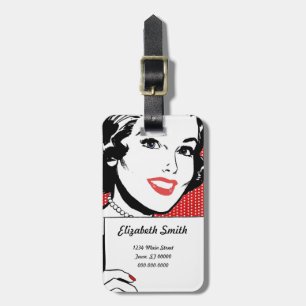 Étiquette À Bagage Femme rétro avec un signe