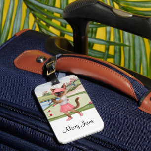 Étiquette À Bagage Femme sur le thème de golfeuse Enterrement de vie