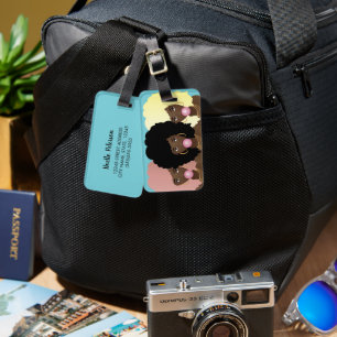 Étiquette À Bagage Femmes noires amis, Bubblegum, Cheveux naturels, B