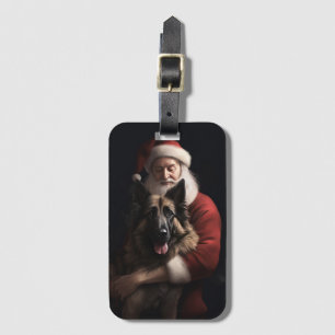 Étiquette À Bagage Fête de Noël du berger de Belgique