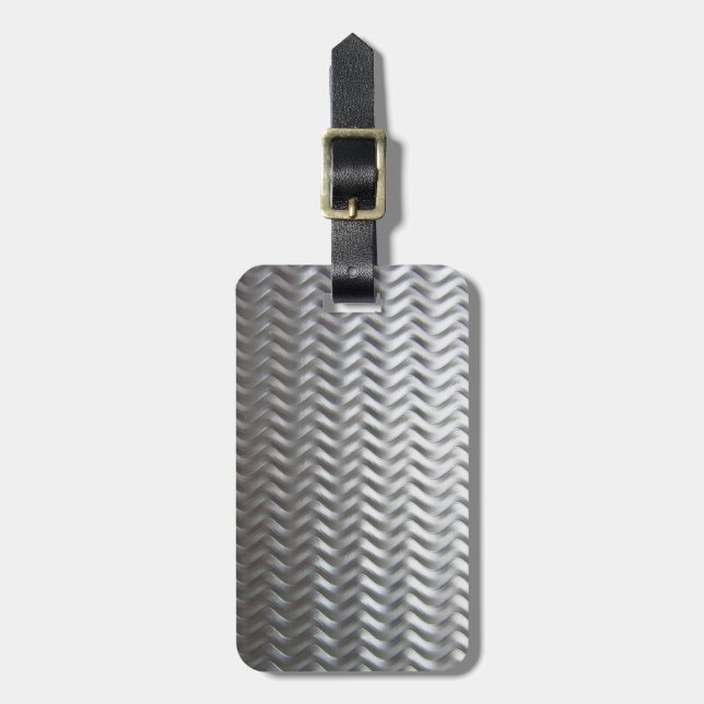 Étiquette À Bagage Feuillard industriel texturisé d'acier inoxydable (Devant Vertical)