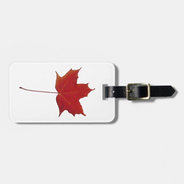 Étiquette À Bagage Feuille de Canadien d'érable rouge (Devant horizontal)