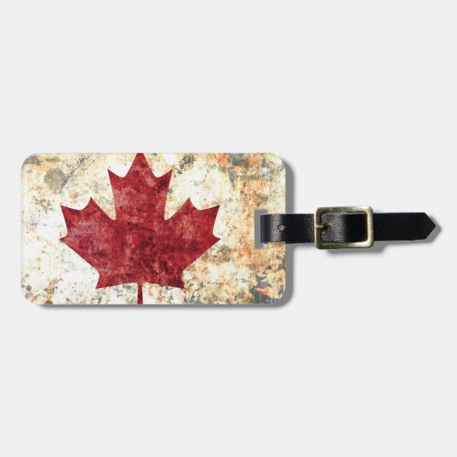 Étiquette À Bagage Feuille d'érable canadienne (Devant horizontal)