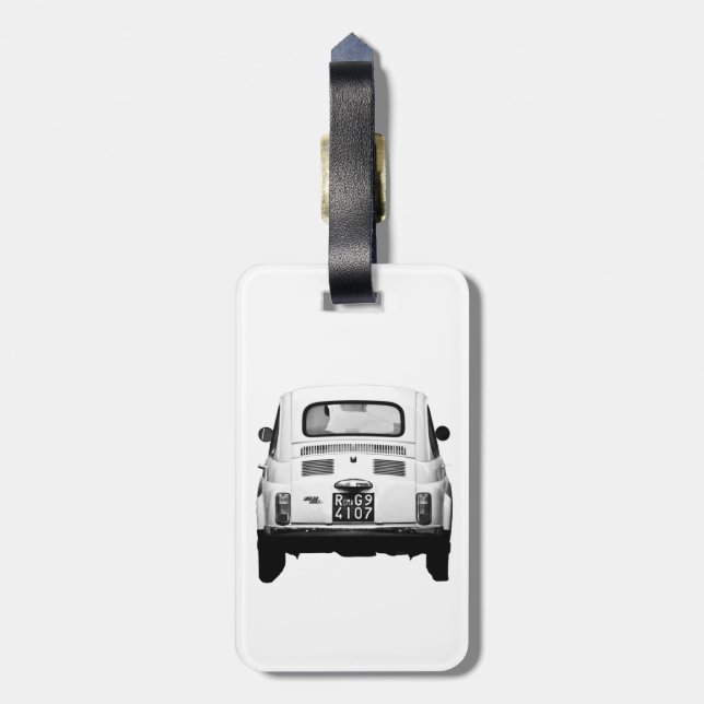 Étiquette À Bagage Fiat 500 dans l'étiquette de bagage de Rome, (Dos Vertical)