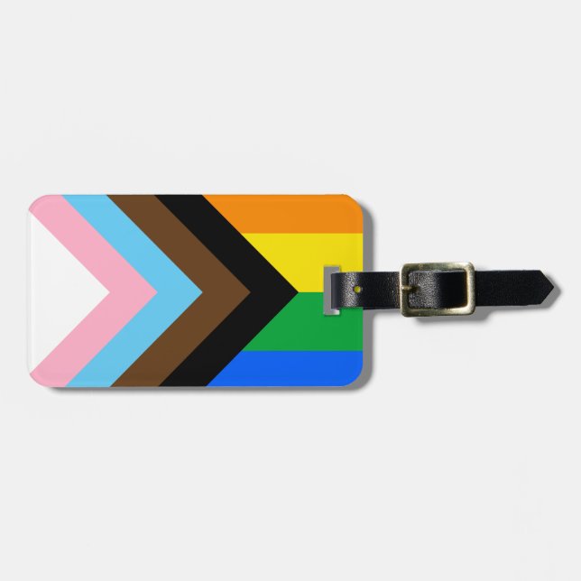 Étiquette À Bagage Fierté de progrès LGBTQ+ (Devant horizontal)