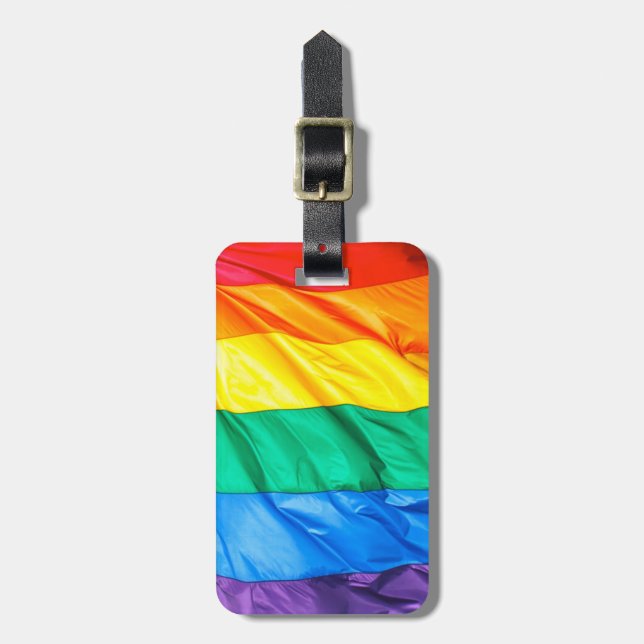 Étiquette À Bagage Fierté solide - plan rapproché de drapeau de gay (Devant Vertical)