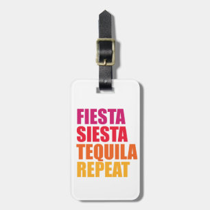 Étiquette À Bagage Fiesta, sièste, vacances de Bachelorette de